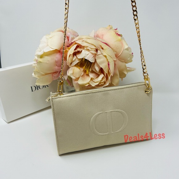 Dior Crossbody Bag Pouch Purse Removable Chain Strap DIOR Logo New in Box - Picture 4 of 8